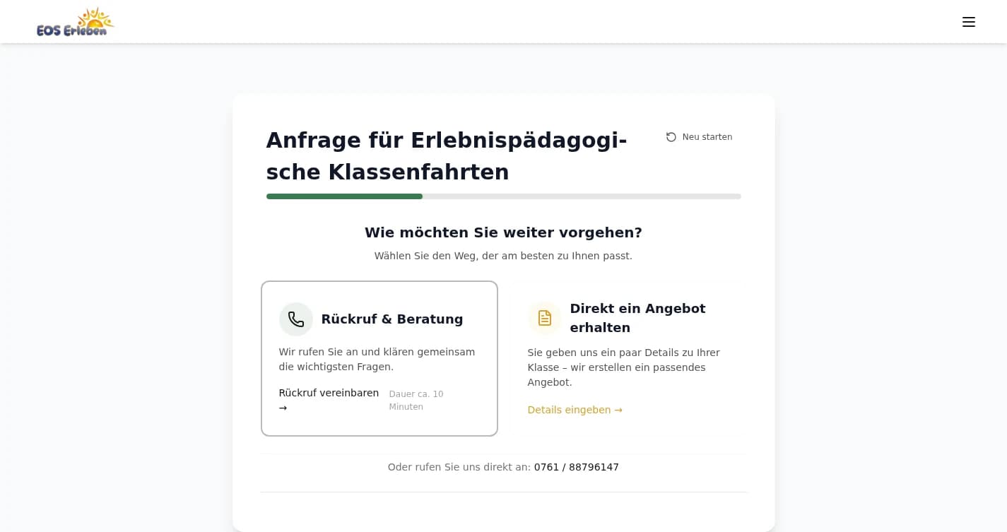 Klassenfahrt online buchen: Schritt für Schritt bei EOS
